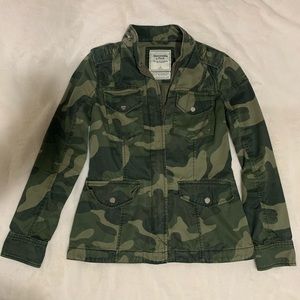 Abercrombie & Fitch Distressed Green Camo Jacket